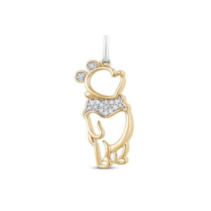 Disney Winnie Pooh 925 Sterling Silver Pendant, 0.05ctw Moissanites