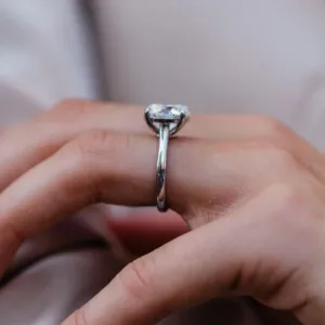 4.00Ct Round Cut Moissanite Diamond Ring Solitaire Moissanite Engagement Ring 14K Gold Ring For Women