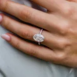 5.00CT Oval Cut Moissanite Diamond Wedding Ring Solitaire Engagement Ring 18K Gold Ring