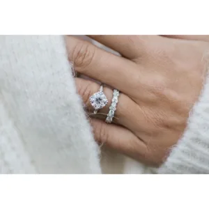2.50CT Old Mine Cut Moissanite Round Diamond Ring For Her 18K Gold Solitaire Engagement Ring