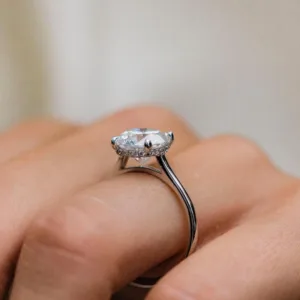 2.75CT Round Cut Diamond Engagement Ring For Her Hidden Halo Wedding Ring 18K Gold Ring