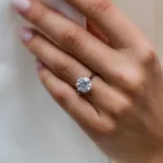 2.75CT Round Cut Diamond Engagement Ring For Her Hidden Halo Wedding Ring 18K Gold Ring