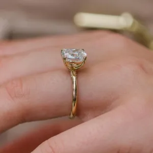 2.75CT Cushion Cut Moissanite Diamond Ring Solitaire Engagement Ring 10K/14K/18K Gold Wedding Ring