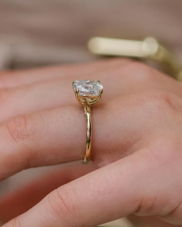 2.75CT Cushion Cut Moissanite Diamond Ring Solitaire Engagement Ring 10K/14K/18K Gold Wedding Ring