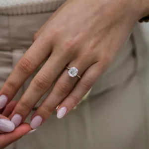 2.75CT Cushion Cut Moissanite Diamond Ring Solitaire Engagement Ring 10K/14K/18K Gold Wedding Ring