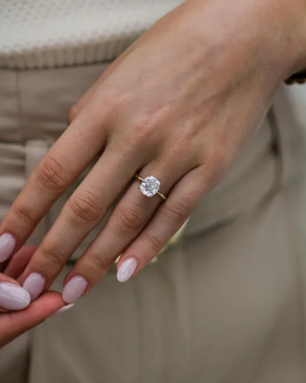 2.75CT Cushion Cut Moissanite Diamond Ring Solitaire Engagement Ring 10K/14K/18K Gold Wedding Ring