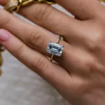 4.50CT Emerald Cut Moissanite Diamond Engagement Ring Hidden Halo Wedding Ring Ring 10K/14K/18K Gold Solitaire Ring