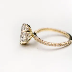 2.50carat Oval Moissanite Diamond Wedding Engagement Ring 14K Gold Hidden Halo Oval Diamond Ring