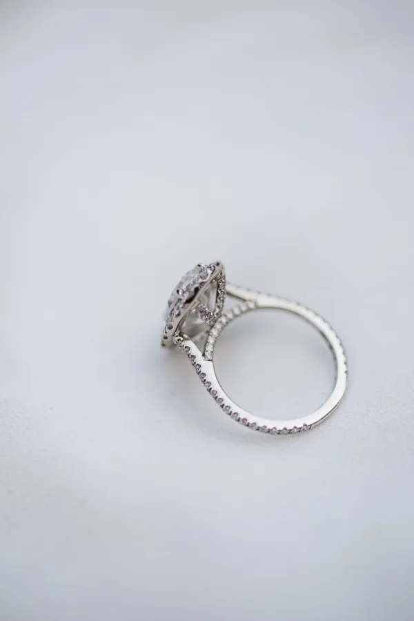 6.0CT Oval Cut Halo and Pave Diamond Set Ring Moissanite Engagement Ring 14K Gold Ring