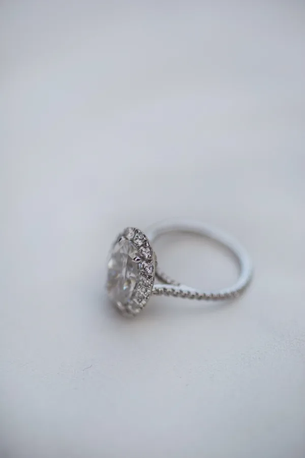 6.0CT Oval Cut Halo and Pave Diamond Set Ring Moissanite Engagement Ring 14K Gold Ring