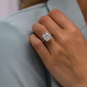 4.0CT Radiant Cut Diamond Engagement Ring 14K Gold Moissanite Wedding Ring Promise Ring