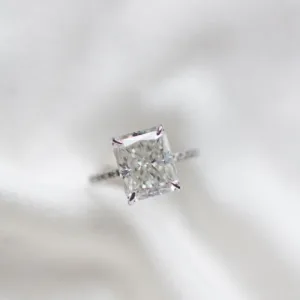 4.0CT Radiant Cut Diamond Engagement Ring 14K Gold Moissanite Wedding Ring Promise Ring