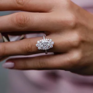 2.00CT Oval Cut Diamond Engagement Ring 14K Gold Moissanite Wedding Ring Bridal Ring