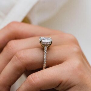 4.5Ct Cushion Cut Moissanite Diamond Ring 14K Gold Ring Engagement Ring