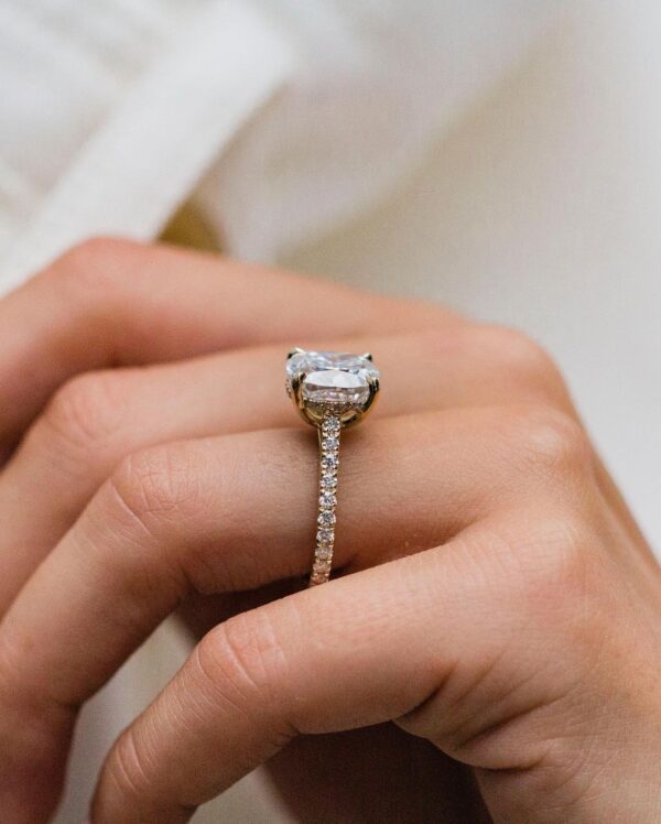 4.5Ct Cushion Cut Moissanite Diamond Ring 14K Gold Ring Engagement Ring