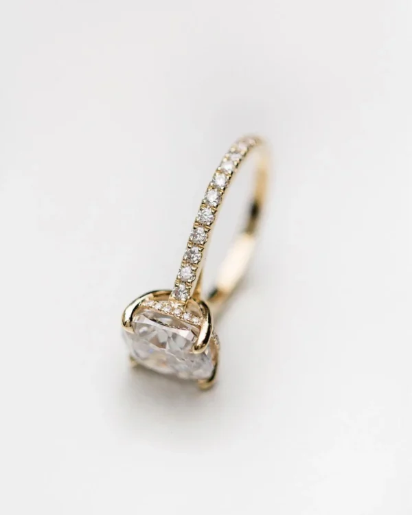 4.5Ct Cushion Cut Moissanite Diamond Ring 14K Gold Ring Engagement Ring