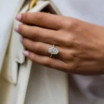 5.0Ct Oval Cut Diamond Wedding Ring Solitaire Hidden Halo Moissanite 14K Gold Engagement Ring