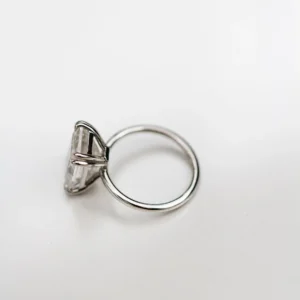 5.50Ct Emerald Cut Double Prong 14K Gold Wedding Ring Solitaire Moissanite Engagement Ring