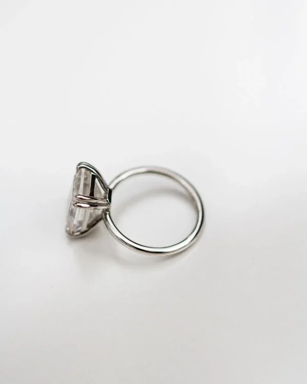 5.50Ct Emerald Cut Double Prong 14K Gold Wedding Ring Solitaire Moissanite Engagement Ring