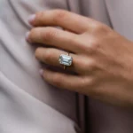 4.50Ct Emerald Cut Diamond Wedding Ring Bezel Set Solitaire 14K Gold Moissanite Engagement Ring