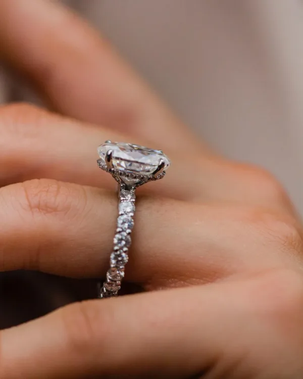 5.0CT Oval Cut Moissanite Diamond Ring Solitaire Moissanite Engagement Ring