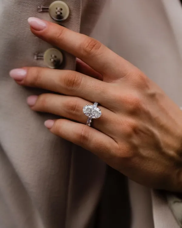 5.0CT Oval Cut Moissanite Diamond Ring Solitaire Moissanite Engagement Ring