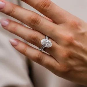5.0CT Oval Cut Moissanite Diamond Ring Solitaire Moissanite Engagement Ring