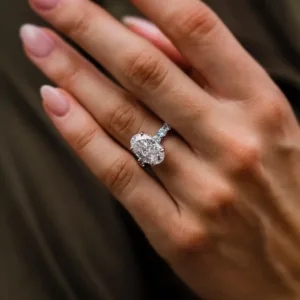 5.0CT Oval Cut Moissanite Diamond Ring Solitaire Moissanite Engagement Ring