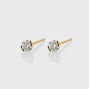 0.25Ct Moissanite Round Cut Diamond Earring Set 14K Gold Earring Set Solitaire Earring For Her