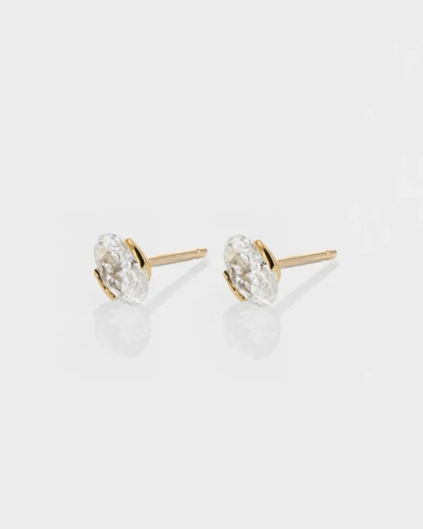 0.30Ct Moissanite Oval Cut Diamond Earring Set 14K Gold Earring Set Solitaire Earring For Her