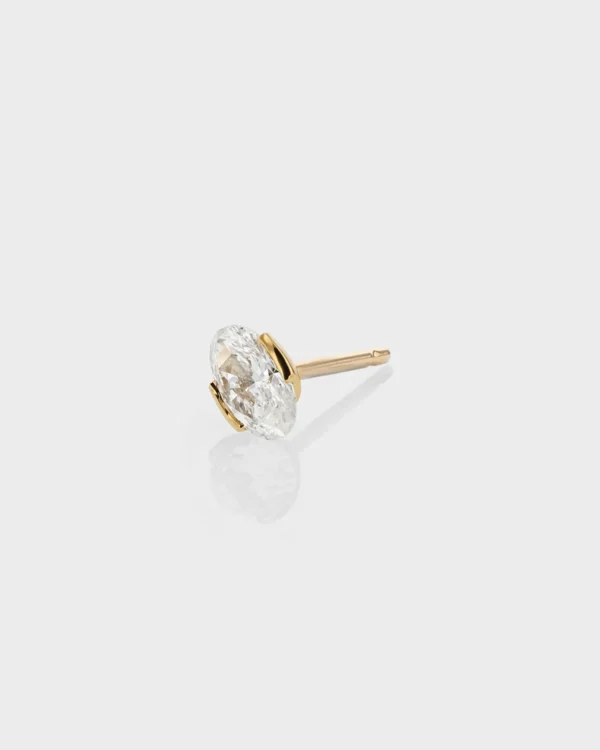 0.30Ct Moissanite Oval Cut Diamond Earring Set 14K Gold Earring Set Solitaire Earring For Her