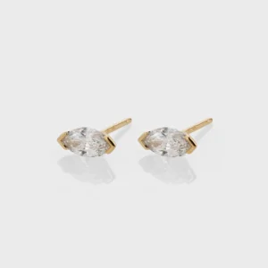 0.33Ct Moissanite Marquise Cut Diamond Earring Set 14K Gold Earring Set Solitaire Earring For Her