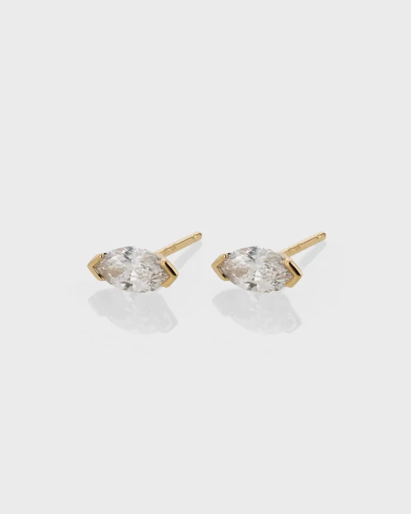 0.33Ct Moissanite Marquise Cut Diamond Earring Set 14K Gold Earring Set Solitaire Earring For Her