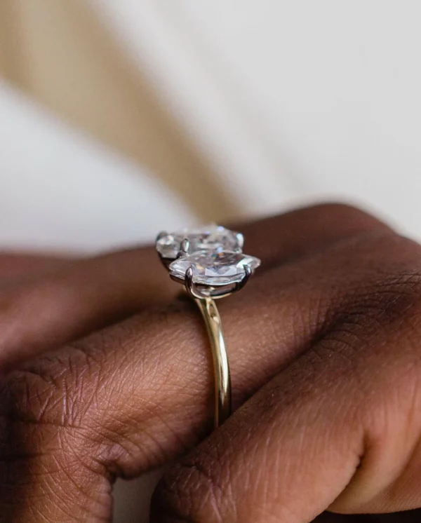 3.50CT Pear and Marquise Cut Moissanite Diamond Ring Engagement Ring 14K Gold Ring