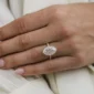 1.75CT Marquise Cut Diamond Ring Halo and Pave Moissanite Engagement Ring 14K Gold Ring For Her