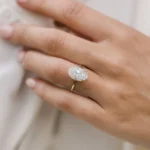 6.75Ct Oval Cut Diamond Ring 14K Gold Solitaire Diamond Ring Moissanite Engagement Ring