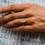 2.50CT Oval Cut Moissanite Diamond Ring Solitaire Pave Moissanite Engagement Ring