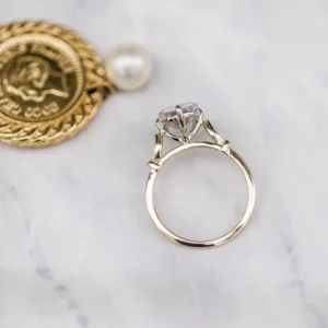 4.0Ct Emerald Cut Diamond Ring 14K Gold Diamond Ring Solitaire Milgrain Moissanite Engagement Ring