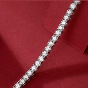 Tennis Bracelet Moissanite Round Cut Diamond Bracelet 14K Gold Bracelet For Women and Men - Image 3