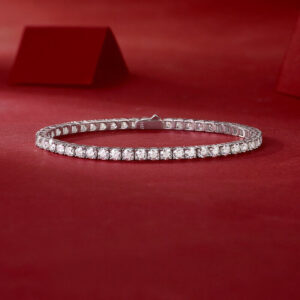 Tennis Bracelet Moissanite Round Cut Diamond Bracelet 14K Gold Bracelet For Women and Men - Image 2