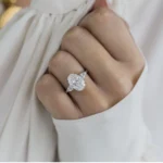 4.0Ct Oval Cut Diamond Ring Three Stone Moissanite Engagement Ring 14K Gold Wedding Ring