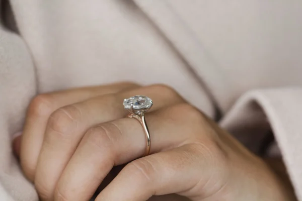 4.25Ct Pear Cut Diamond Ring Solitaire Moissanite Engagement Ring 14K Gold Wedding Ring