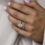 4.25Ct Pear Cut Diamond Ring Solitaire Moissanite Engagement Ring 14K Gold Wedding Ring