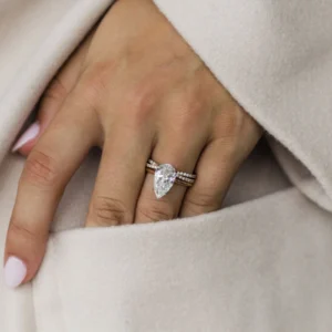 4.25Ct Pear Cut Diamond Ring Solitaire Moissanite Engagement Ring 14K Gold Wedding Ring