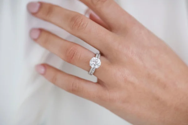 2.50Ct Round Cut Diamond Ring Set Solitaire Moissanite Engagement Ring Set 14K Gold Wedding Ring Set