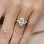 4.0Ct Oval Cut Diamond Ring Cluster Moissanite Diamond Wedding Engagement Ring 14K Gold Ring For Women