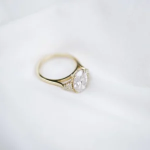 4.0Ct Oval Cut Diamond Ring Cluster Moissanite Diamond Wedding Engagement Ring 14K Gold Ring For Women