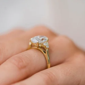 4.0Ct Oval Cut Diamond Ring Cluster Moissanite Diamond Wedding Engagement Ring 14K Gold Ring For Women