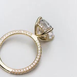 5.50CT Elongated Cushion Cut Moissanite Diamond Ring Hidden Halo Moissanite Engagement Ring