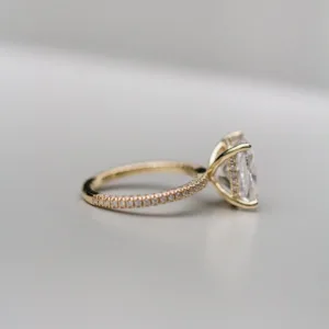 5.50CT Elongated Cushion Cut Moissanite Diamond Ring Hidden Halo Moissanite Engagement Ring